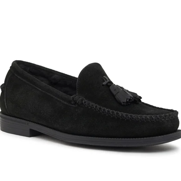 Bass Men\'s Black Suede Loafers Venetian Suede | Black | Mens Weejuns | GH Bass main image 2